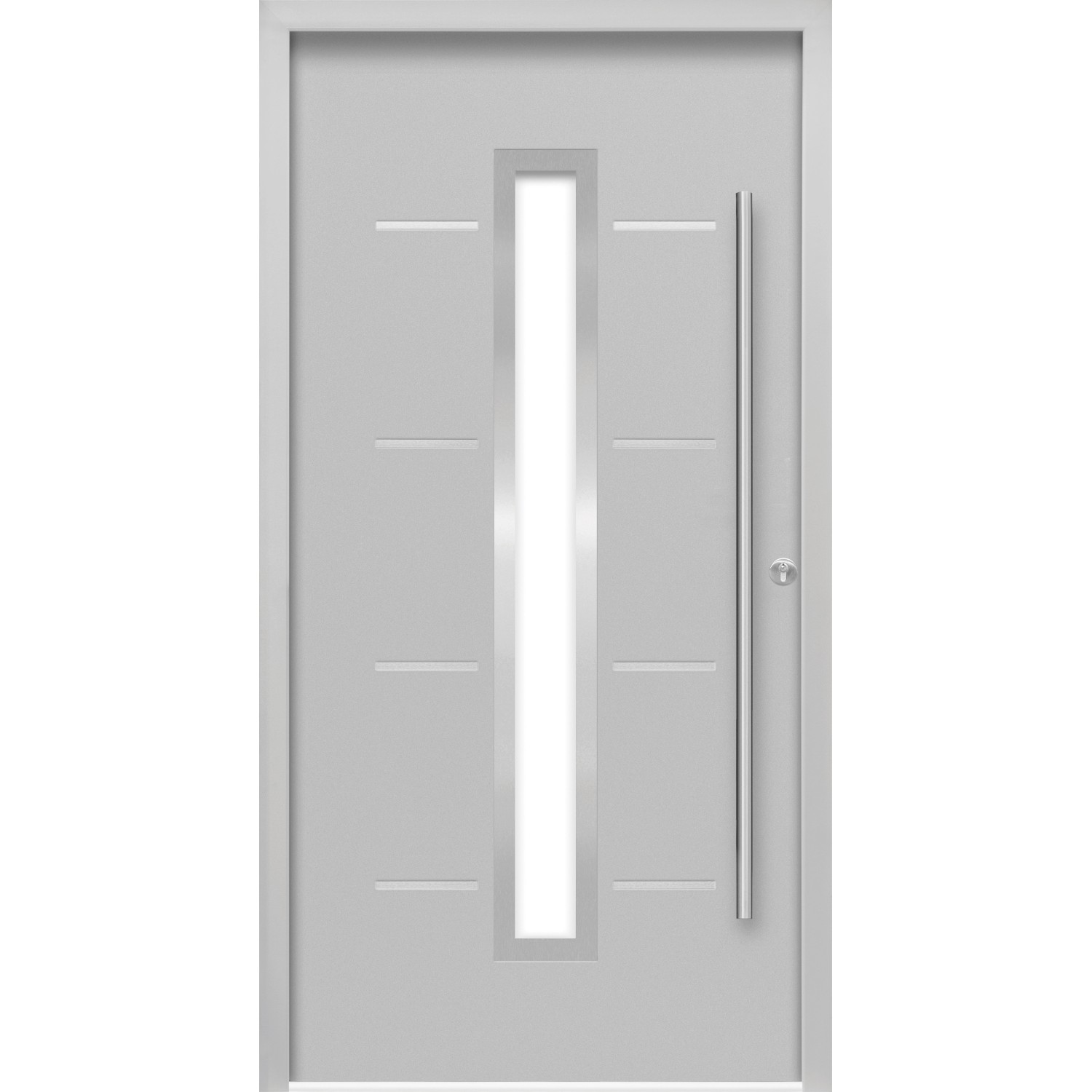 Haustür Thermospace Milano Prime 100 cm x 210 cm Grau Anschlag R