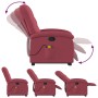 vidaXL Massagesessel mit Aufstehhilfe, weinrot, Stoff. Relaxsessel mit Liegefunktion und Vibrationsmassage.