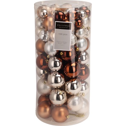 Weihnachtskugel-Set Kunststoff 100-teilig Farbauswahl