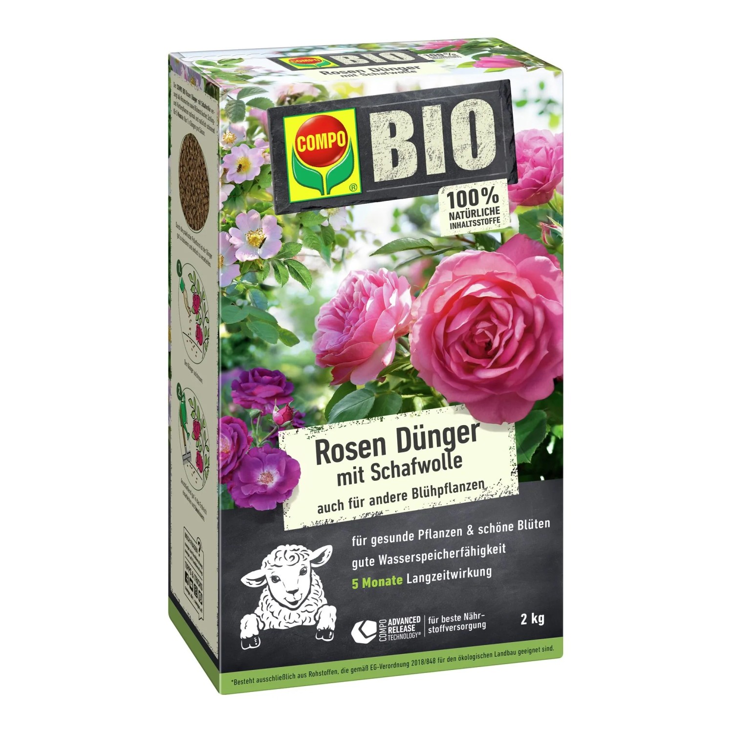 Compo Bio Rosen Langzeit-Dünger mit Schafwolle 2 kg
