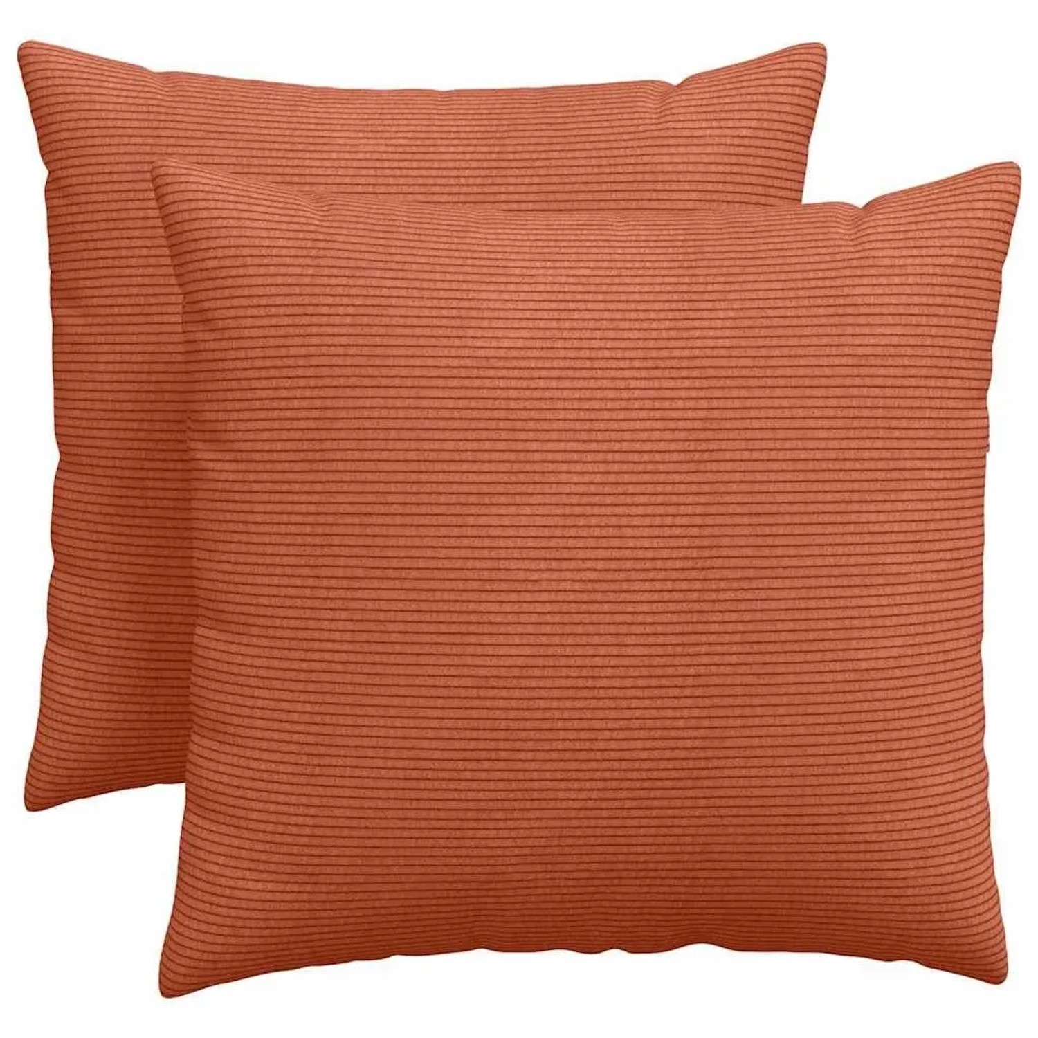 vidaXL Sofakissen 2 Stück Rot-Orange 50 x 50 cm Cordstoff 42013996