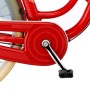 Detailaufnahme: Rotes Fischer Hollandrad E-Bike Cita Retro 2.0 mit Kettenschutz und Pedal.