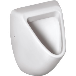 Weißes Ideal Standard Eurovit Urinal zur Wandmontage mit Zulauf von hinten.