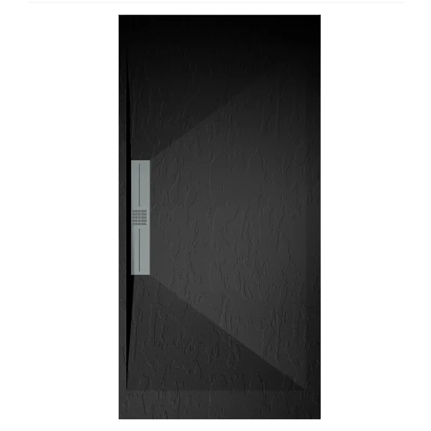 Mirlo Mineralguss Duschwanne Extra Flach Edis  Schwarz Ablaufschutz Chrom 80x190cm