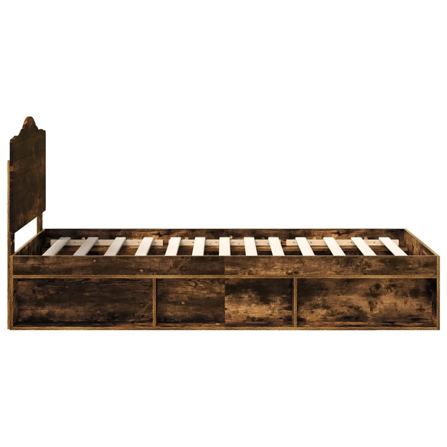 vidaXL Bettrahmen Räuchereiche 75 x 190 cm Massives Kiefernholz 3413375