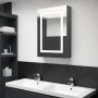 vidaXL LED-Spiegelschrank fürs Bad Grau 50x13x70 cm 326490_2