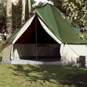 vidaXL Tipi-Familienzelt 10 Personen Grün Wasserdicht 94594