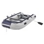 Graues ArtSport Schlauchboot 3,20m mit Aluboden, zwei Sitzbänken und Paddel für Wassersport.