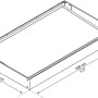 Technische Zeichnung des Palram Canopia Sophia 1.5 x 0.9 Vordachs in Anthrazit mit Maßangaben.