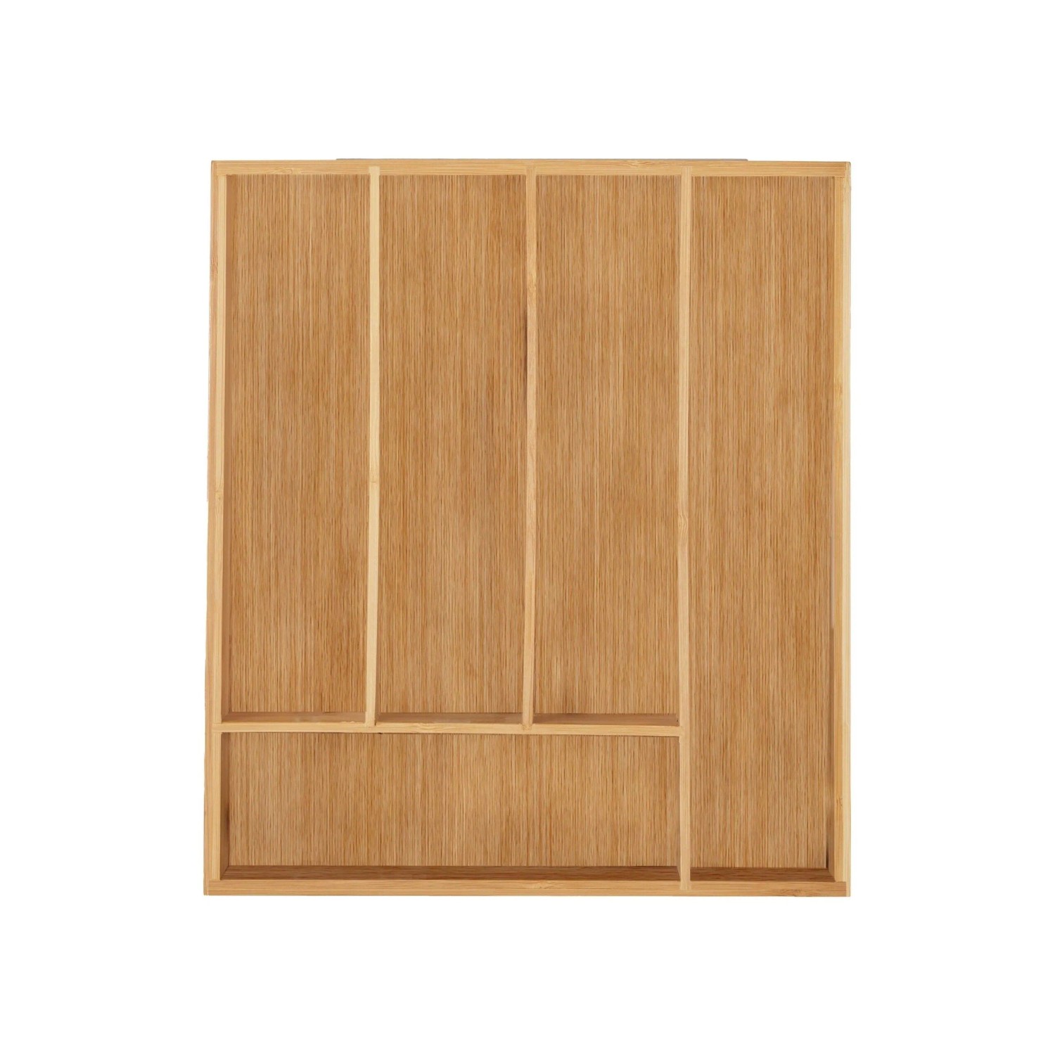 Relaxdays Besteckkasten Bambus Natur 5 Fächer 30 cm x 34 cm x 5 cm