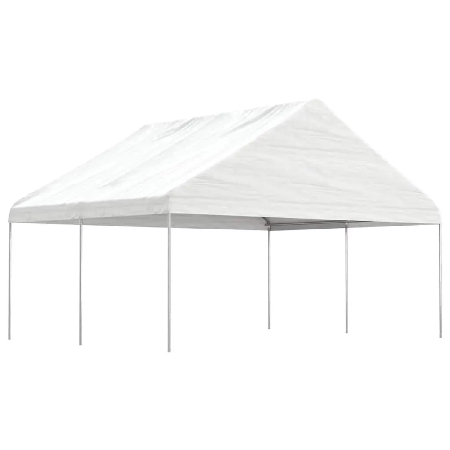 vidaXL Pavillon mit Dach Weiß 4,46x5,88x3,75 m Polyethylen 3155518
