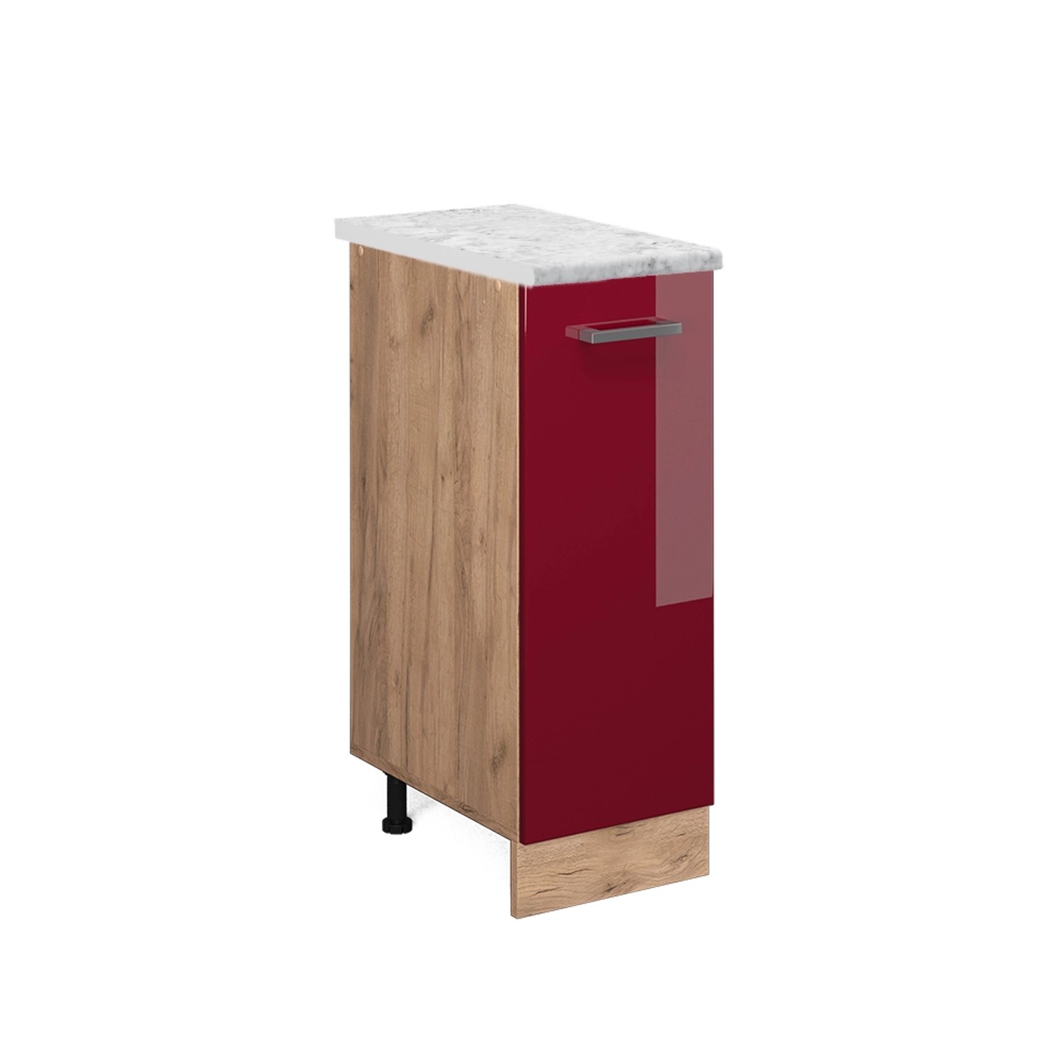 Vicco Apothekerschrank: R-Line Bordeaux Hochglanz/Goldkraft Eiche 30 cm AP günstig online kaufen