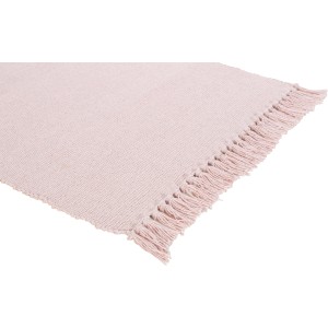 Altrosa Baumwollteppich (50x80 cm) mit Fransen, OBI Uni Teppich.