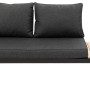 Greemotion Lounge-Set Rio, 3-teilig, Aluminium schwarz mit Holzablage und grauen Kissen.