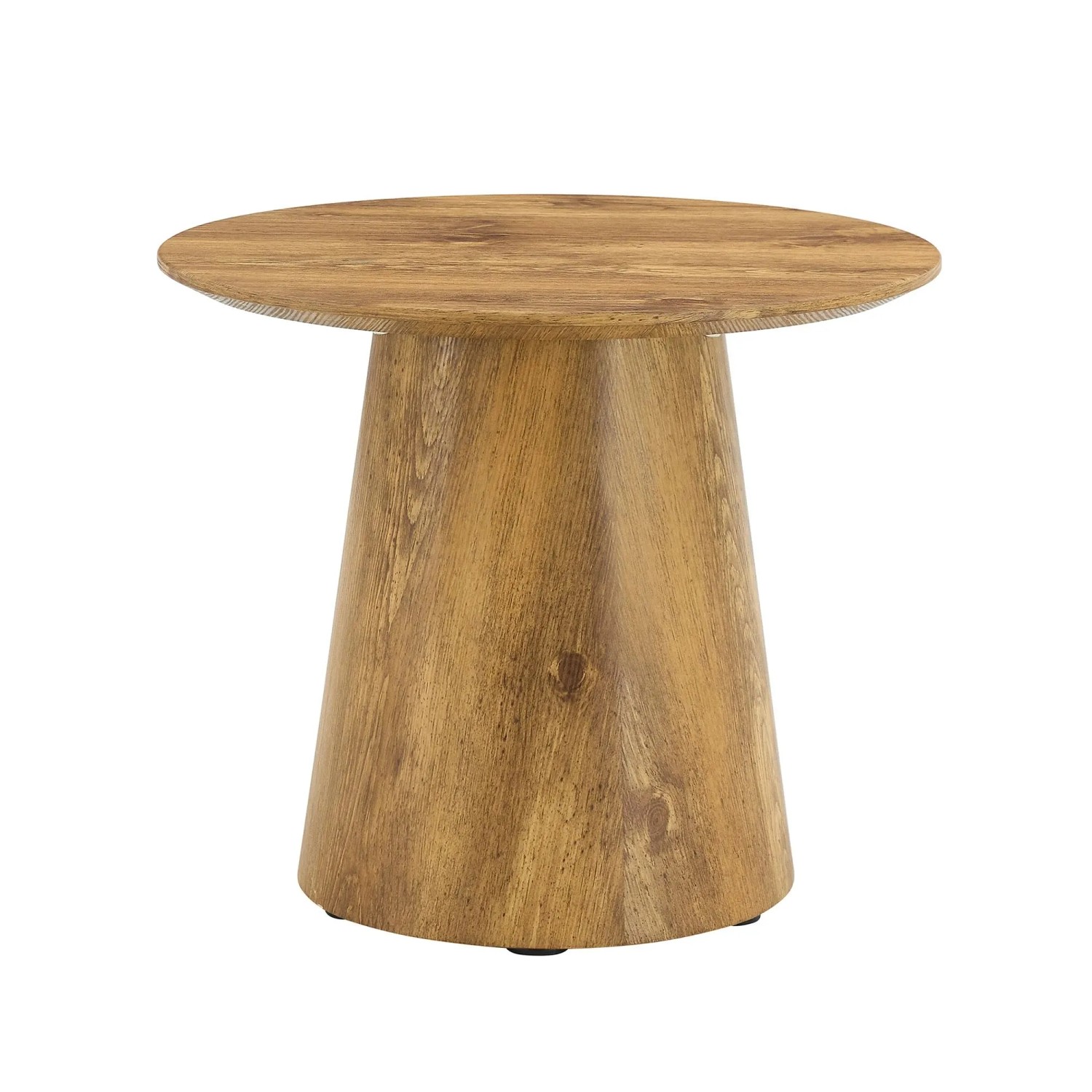 okwish Couchtisch mit Rundem Design in Holzoptik für Wohnzimmer Balkon 50x50x48 cm Natur