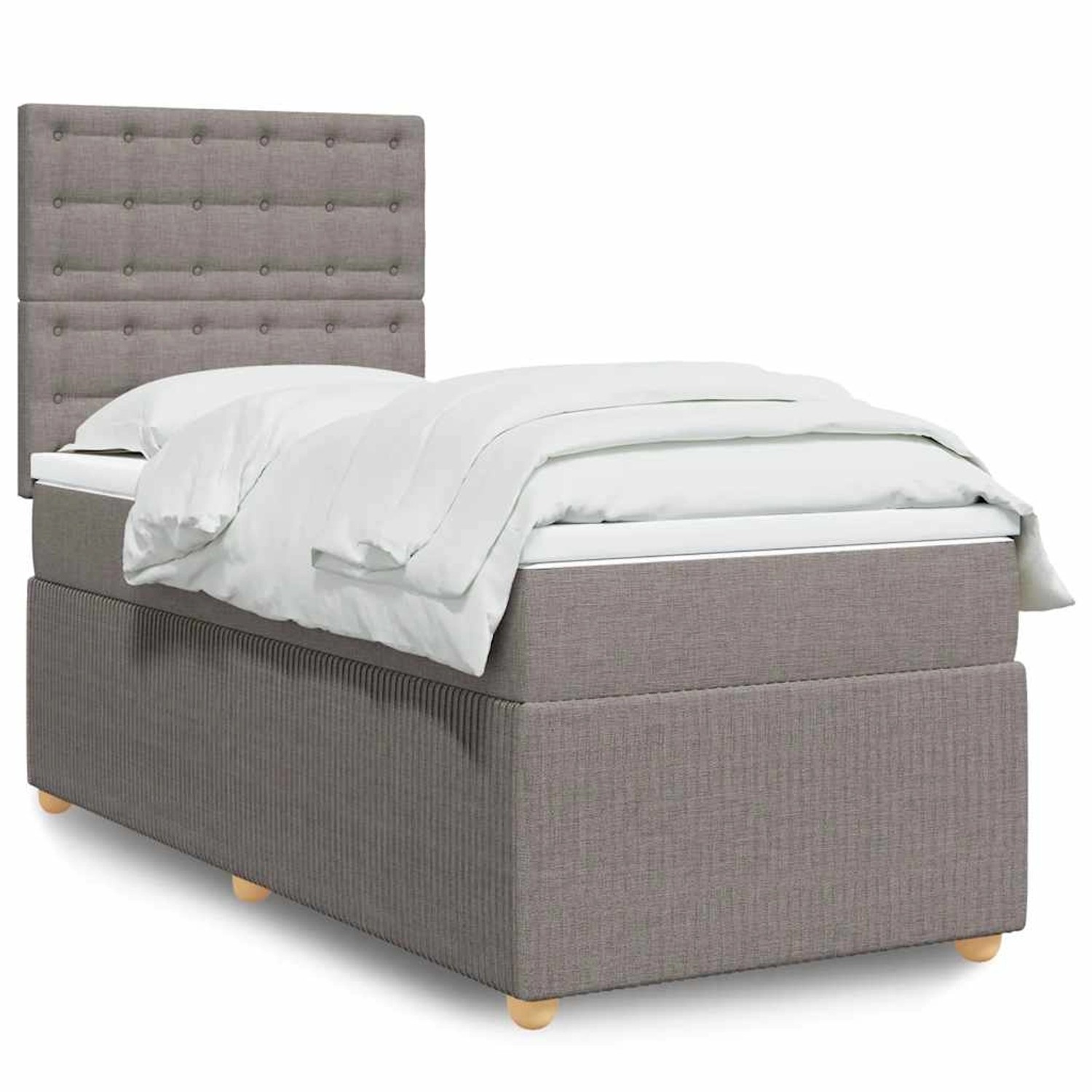 vidaXL Boxspringbett mit Matratze Taupe 90x200 cm Stoff 3294257 günstig online kaufen