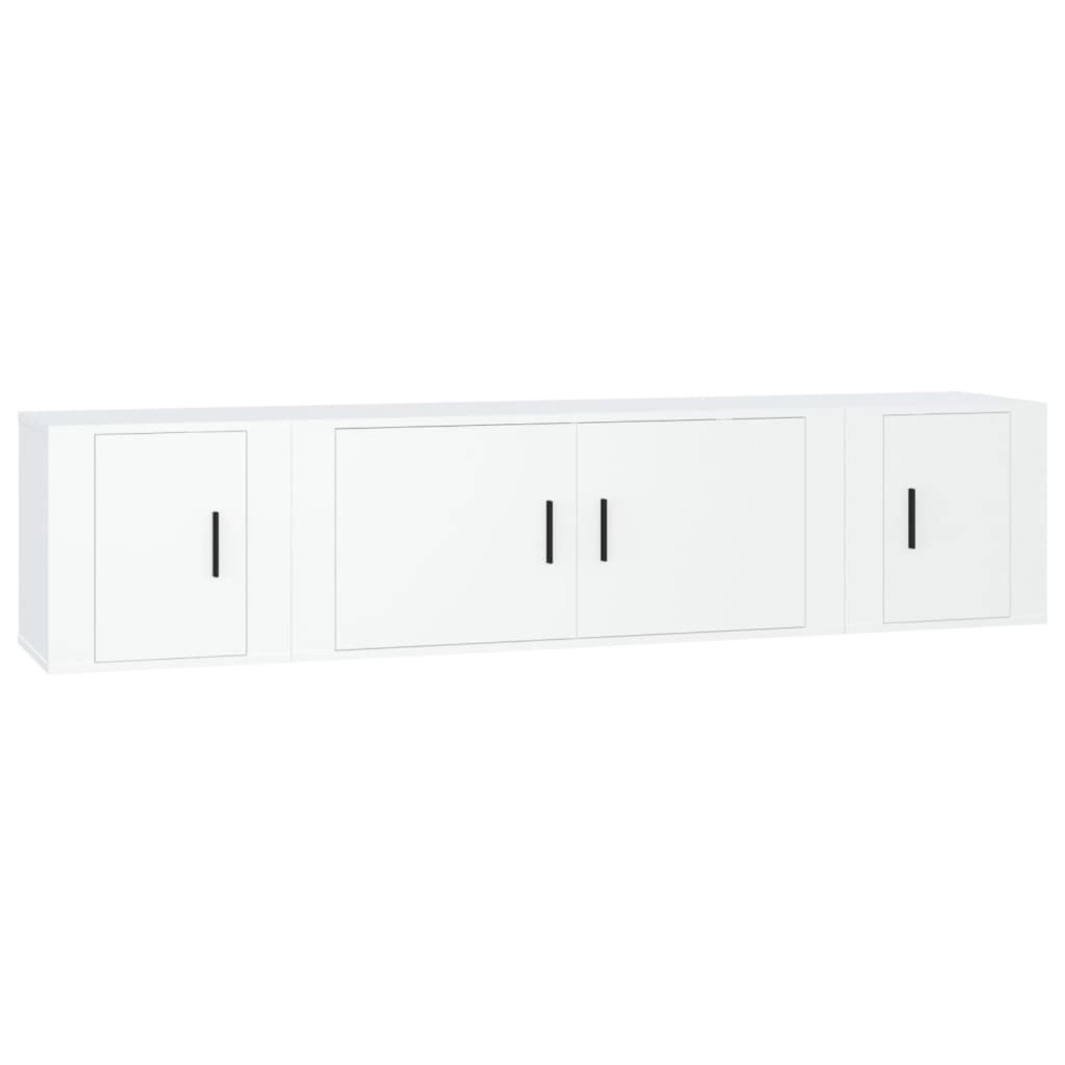 vidaXL 3-Tlg TV-Schrank-Set Weiß Holzwerkstoff 3188414