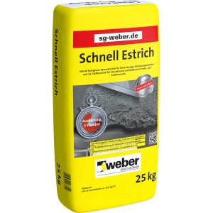 Gelber Sack Weber Schnell Estrich 25kg, schnell belegbarer Trockenmörtel für innen und außen.