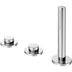 Keuco Edition 400 3-Loch Wannenarmatur in Chrom mit Handbrause.