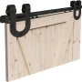 Radex Schiebetürsystem Temida mit Holztür und schwarzer Laufschiene.