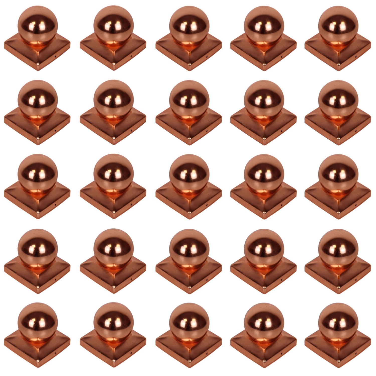 Holmwerk 25x Pfostenkappe Kupfer 121mm Kugel 12x12cm