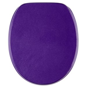 Sanilo WC-Sitz Glitzer Lila aus Holz, stabiler Toilettendeckel für Standard WC-Becken.
