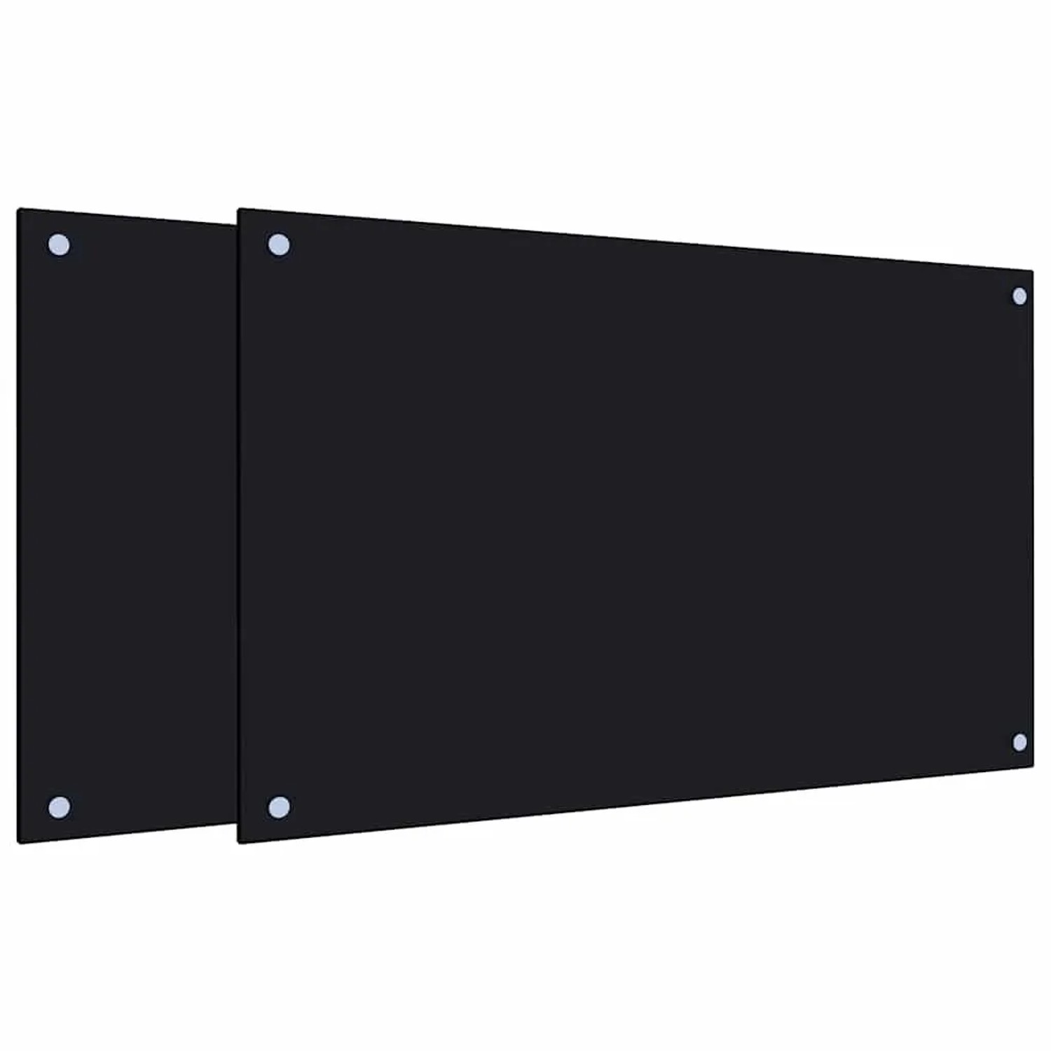 vidaXL Küchenrückwände 2 Stk Schwarz 80x50 cm Hartglas 3315799