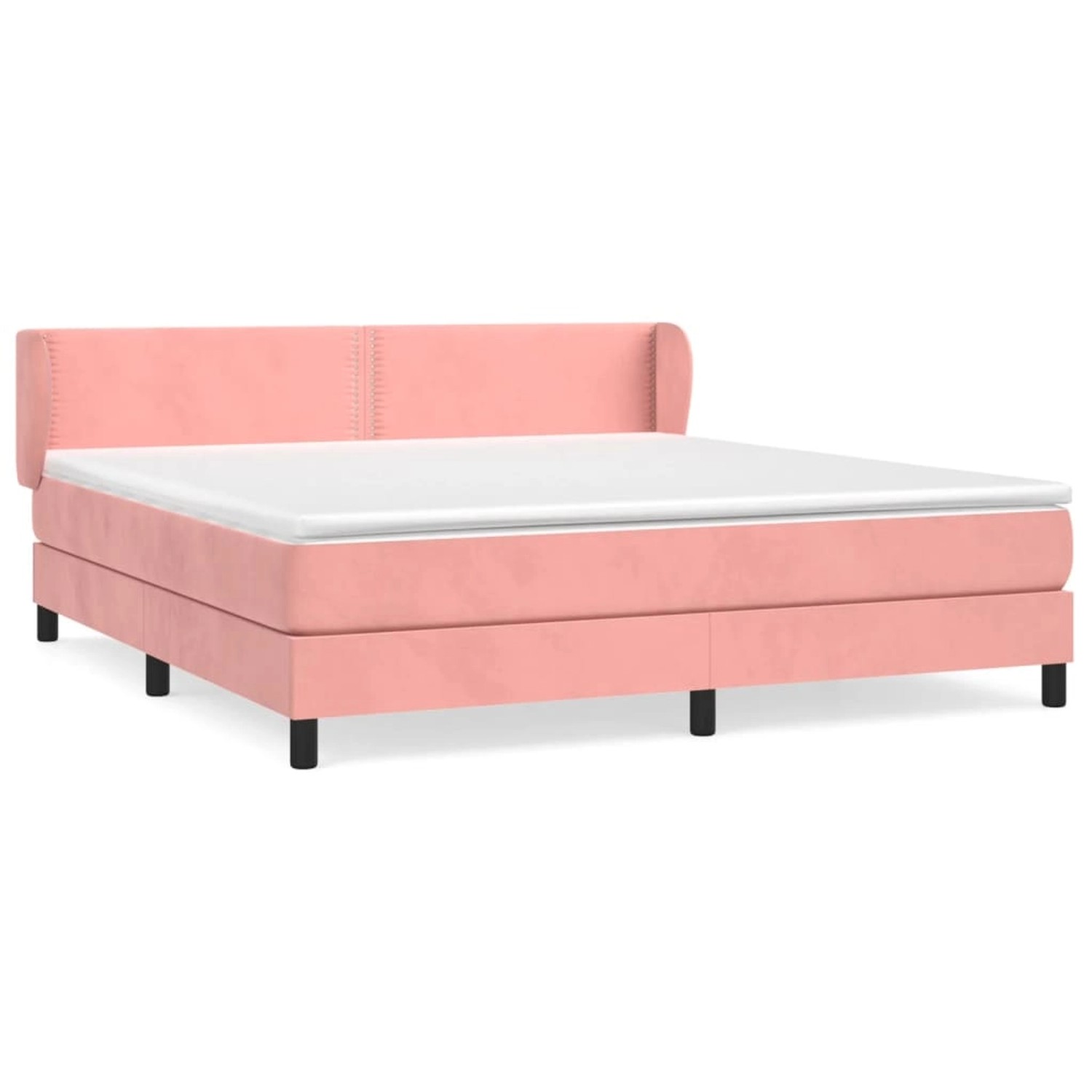 vidaXL Boxspringbett Boxspringbett mit Matratze Rosa 160x200 cm Samt Bett B günstig online kaufen