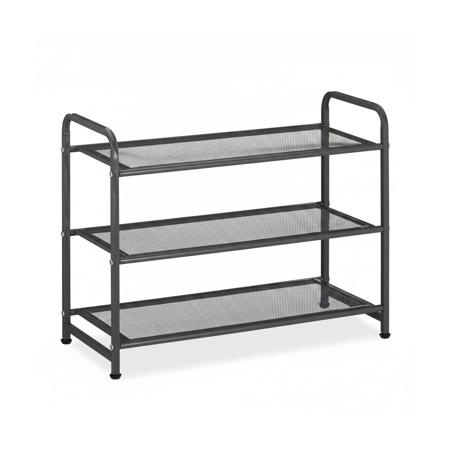 Relaxdays Schuhregal Stahl Schwarz Platzsparend Verstellbar 48 cm x 60 cm x 25 cm 2 kg