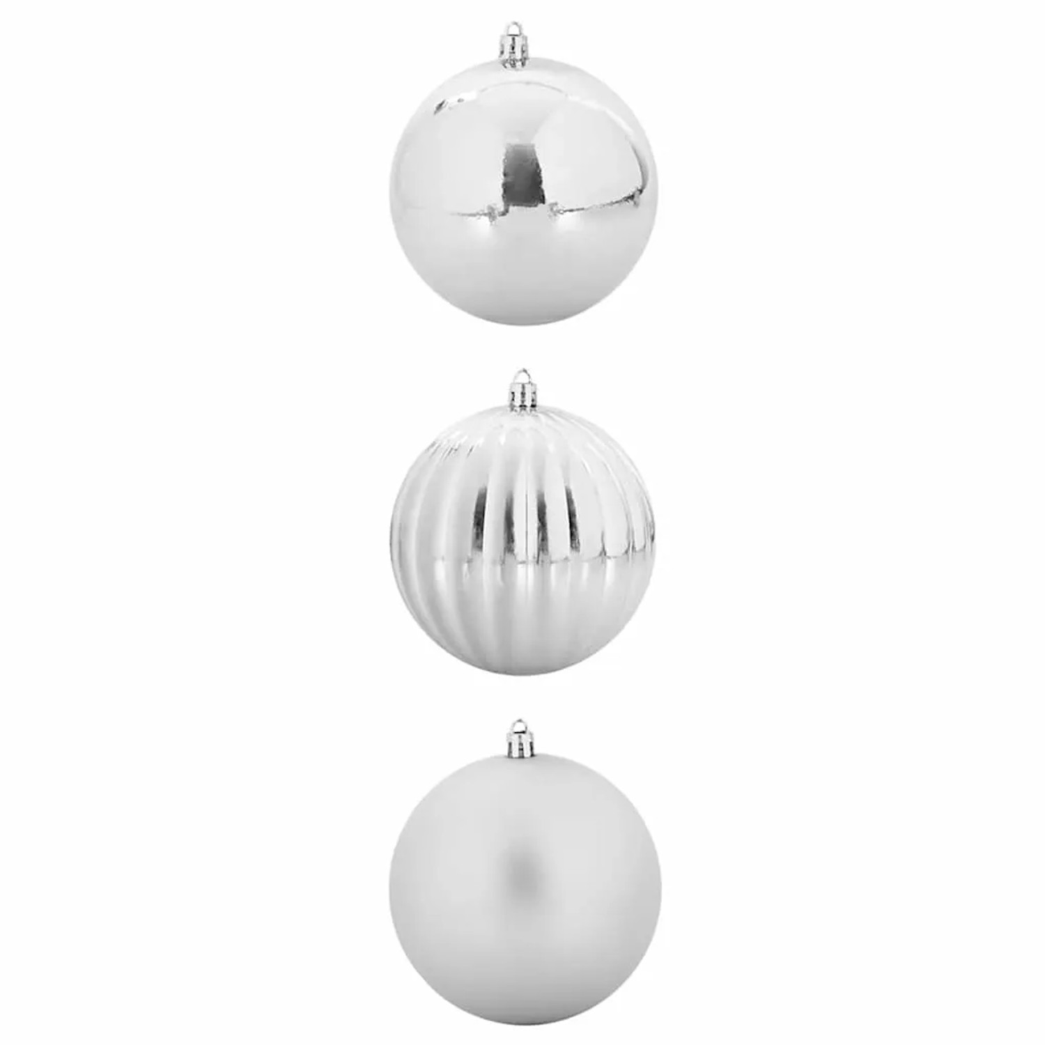 vidaXL Weihnachtskugel-Set Sonstiges 3-Tlg Silber Ø 25 cm XXL 42018876