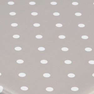 Venilia Tischdecke Dots Taupe, Meterware, mit weißen Punkten auf taupefarbenem Grund.