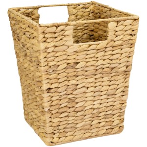 HMF 37251 Papierkorb Büro Aufbewahrungskorb Geflochten Wasserhyazinthe Eckig 25 x 25 x 30 cm