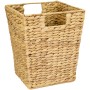 HMF 37251 Papierkorb Büro Aufbewahrungskorb Geflochten Wasserhyazinthe Eckig 25 x 25 x 30 cm