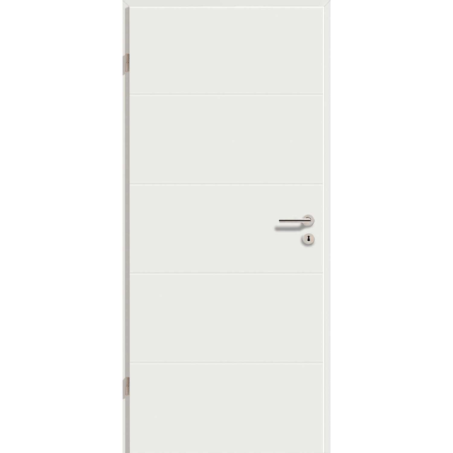 GetaDoor Zimmertür Neoline CPL-Folie Weiß 98,5 cm x 198,5 cm x 3,9 cm Anschlag L