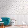 A.S. Création Vliestapete Wallpanel mit bunten Punkten im Kinderzimmer.