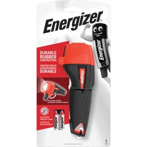 Energizer Impact Arbeitslampe mit Batterien, robust, rot/schwarz. Ideal für Werkstatt & Baustelle.