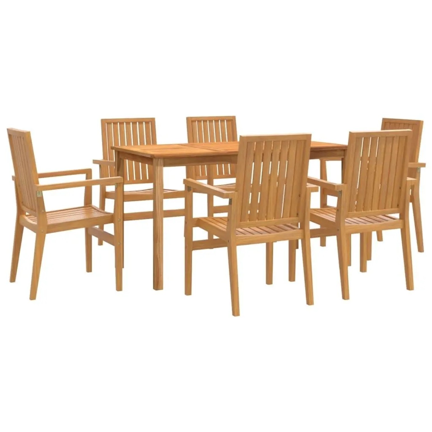 vidaXL 7-Tlg Garten-Essgruppe Massivholz Teak 3157914