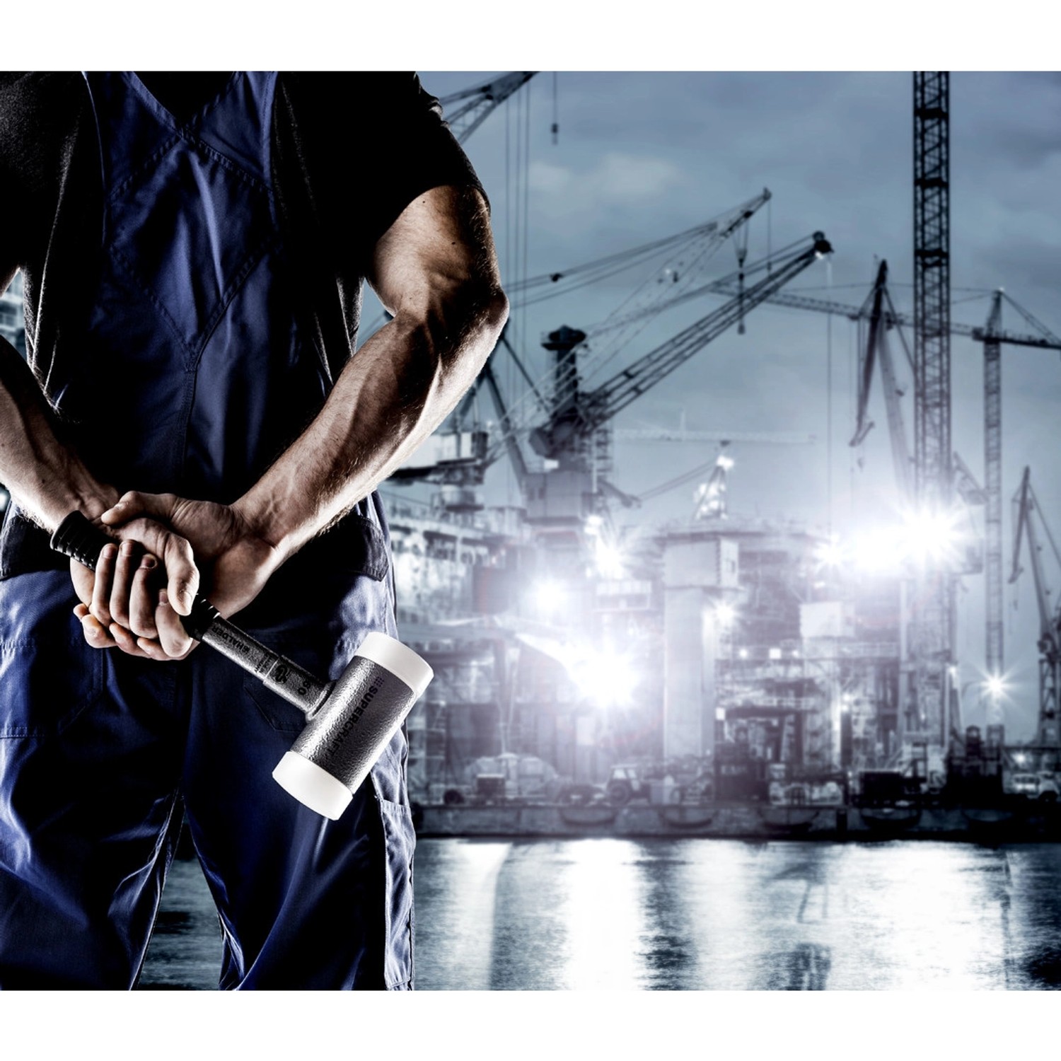 Halder Supercraft Schonhammer Ø 40 mm Rückschlagfrei mit Bruchsicherem StahlrohrStiel_11