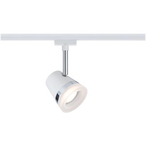 URail Spot Cone, weiß/chrom, für Schienensysteme, ohne Leuchtmittel.