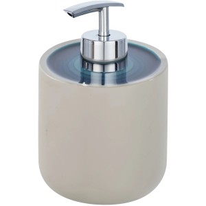 Wenko Seifenspender Planet Taupe, Polyresin, 370ml, modernes Design für Bad & Küche
