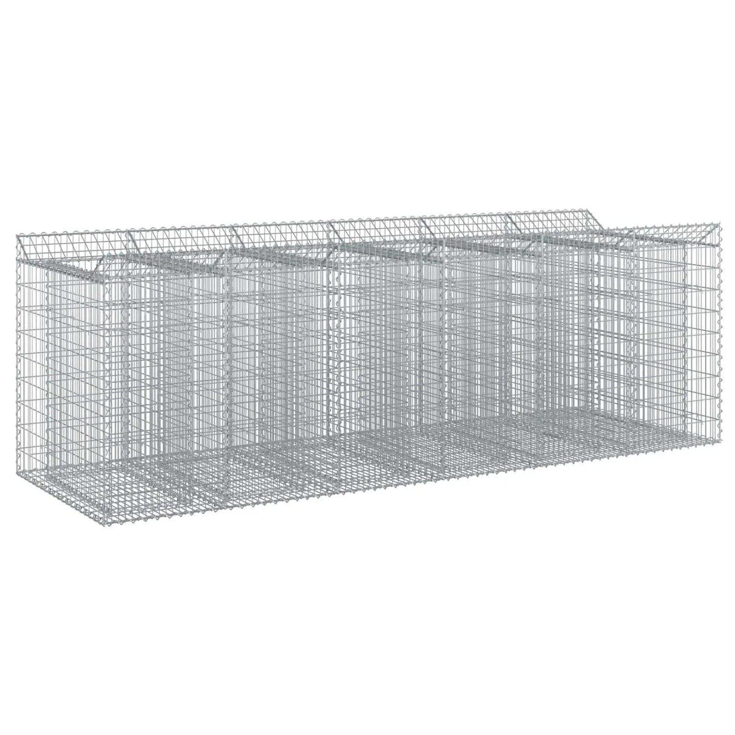 vidaXL Gabionen-Hochbeet 3 Stk Silber 3422227