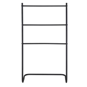 Schwarzer, freistehender Allstar Handtuchständer Aracena mit 3 Stangen (46x82x35cm).