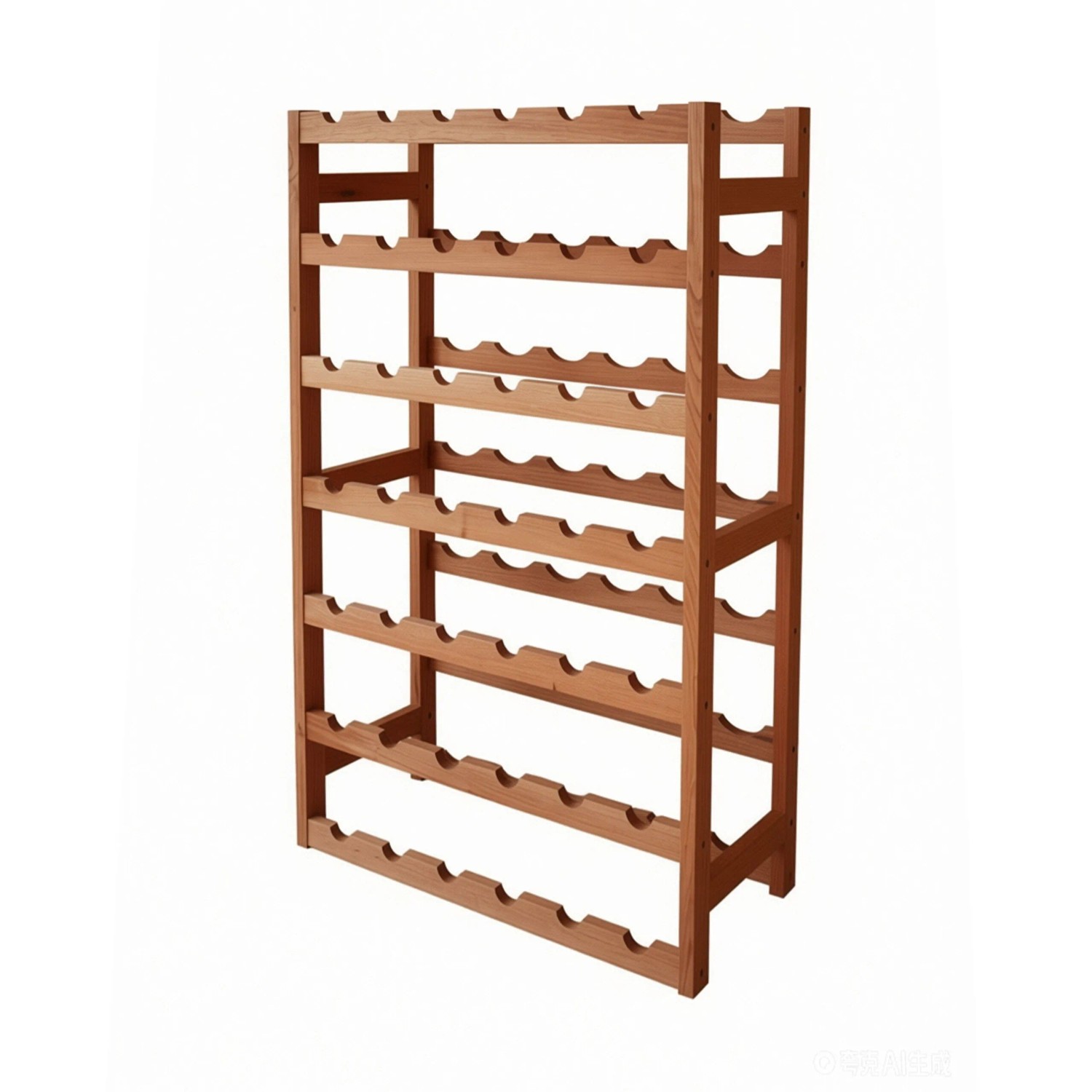 Relaxdays Weinregal Walnussholz Natur für 42 Flaschen 166 cm x 72,5 cm x 25 cm
