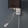 Moderne Wandlampe: Trio Wandleuchte mit schwarzem Stoffschirm und flexibler Leselampe.
