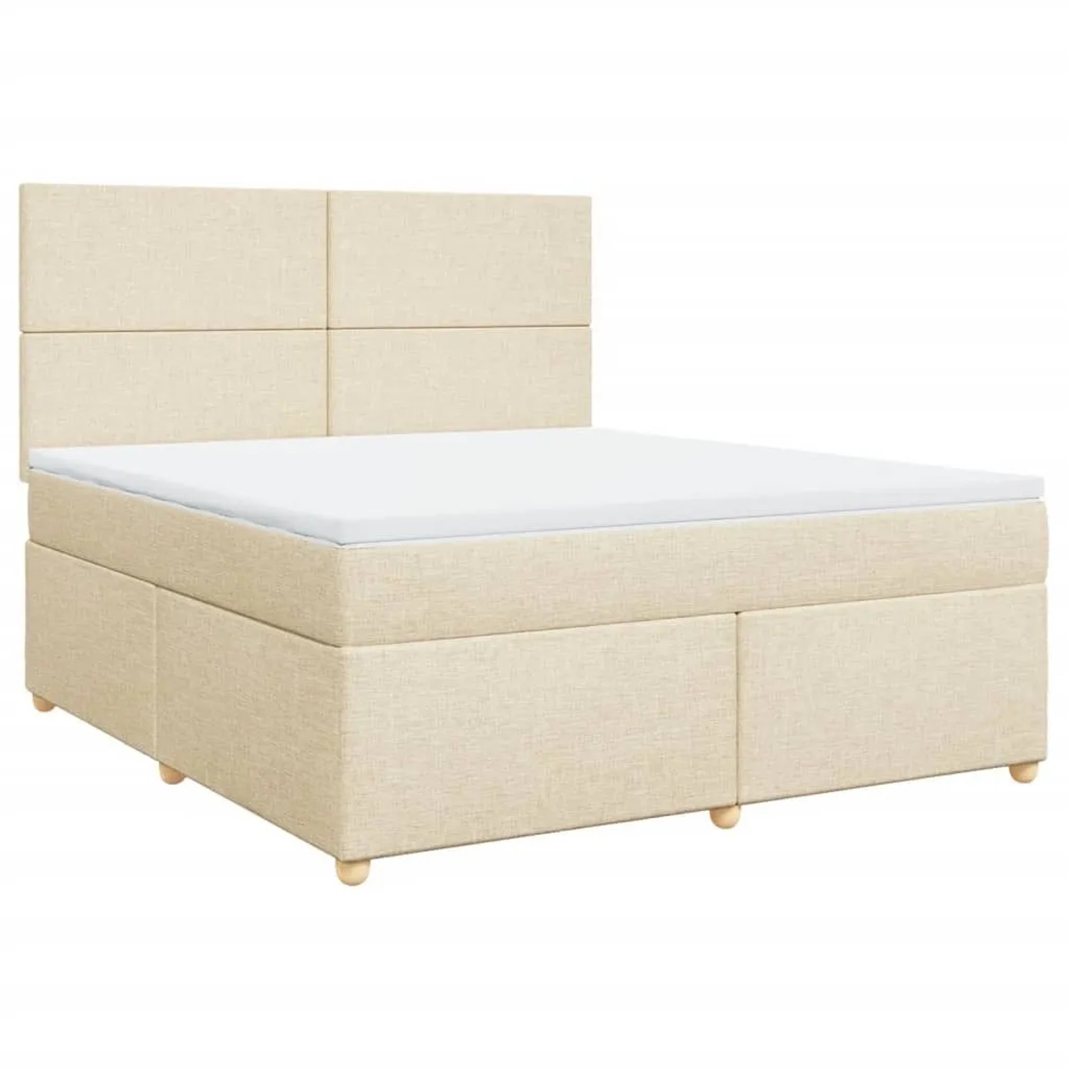 vidaXL Boxspringbett mit Matratze Creme 180x200 cm Stoff 3291357 günstig online kaufen