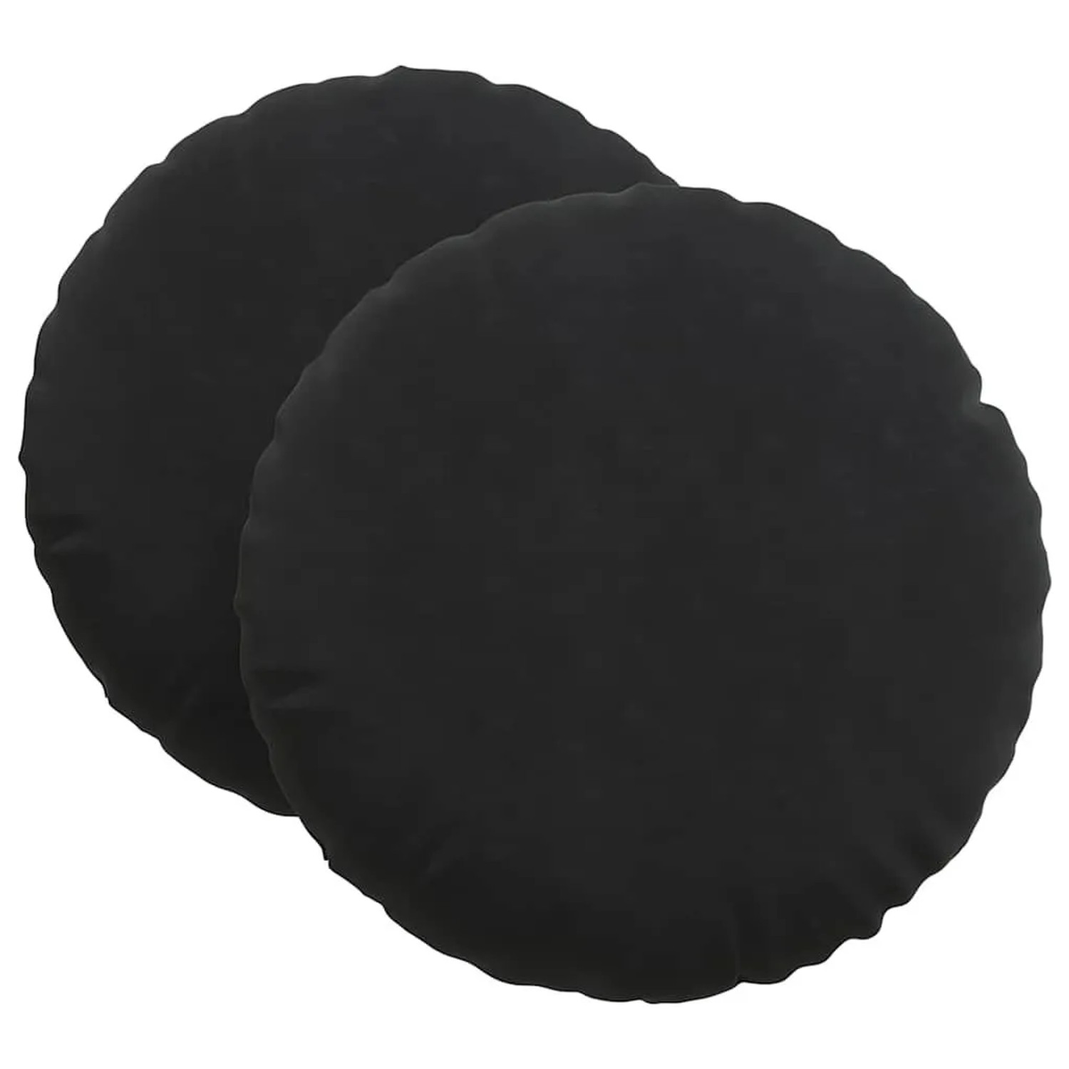 vidaXL Sitzkissen 2 Stück Schwarz Ø 60 x 21 cm Samt 42014217 günstig online kaufen