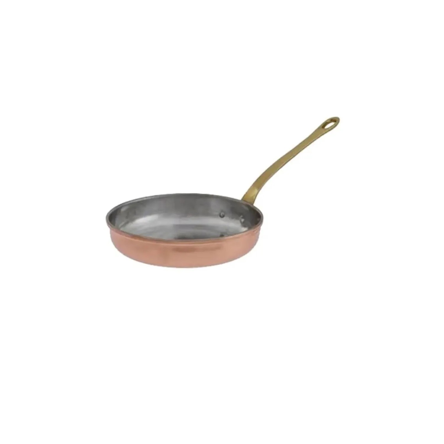 Ich-Zapfe Bratpfanne Kupferpfanne aus Kupfer und Messing 20 cm