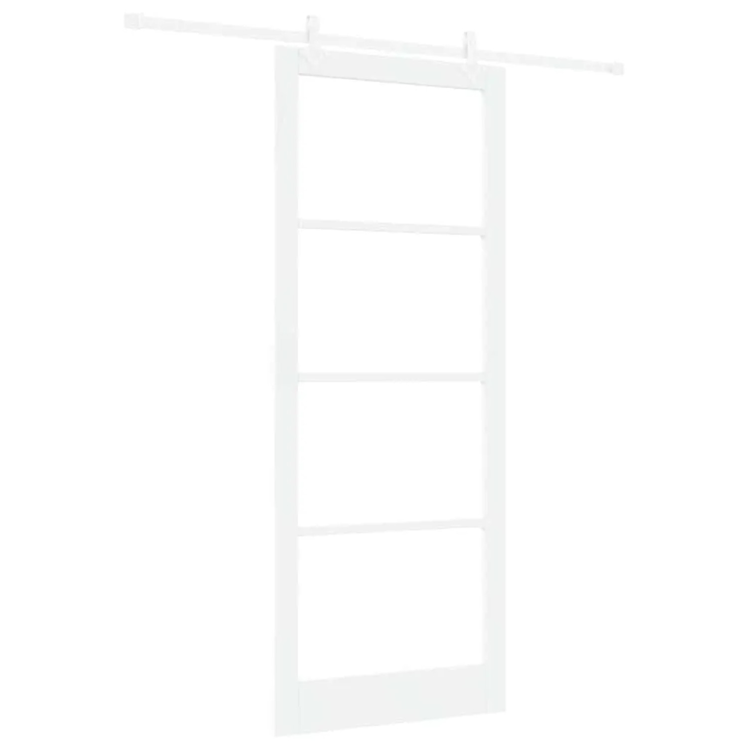 vidaXL Schiebetür Weiß 93 x 232 cm Massivholz Kiefer und Glas 3332264