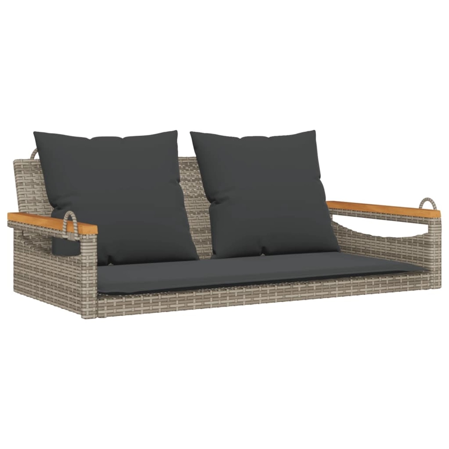 furnicato Hängebank mit Kissen Grau 109x62x40 cm Poly Rattan günstig online kaufen