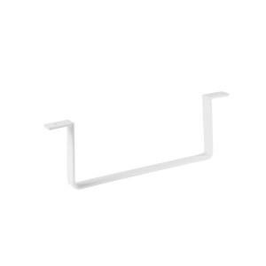 Weißer Vierkantrohr-Halter System 125 aus Kunststoff für Flachkanalsysteme.